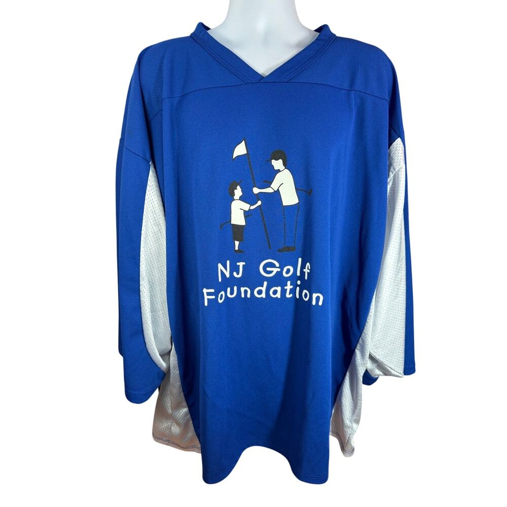 Athletic Knit Hockey Goalie Jersey Blue 4XL New Jersey Golf Foundation